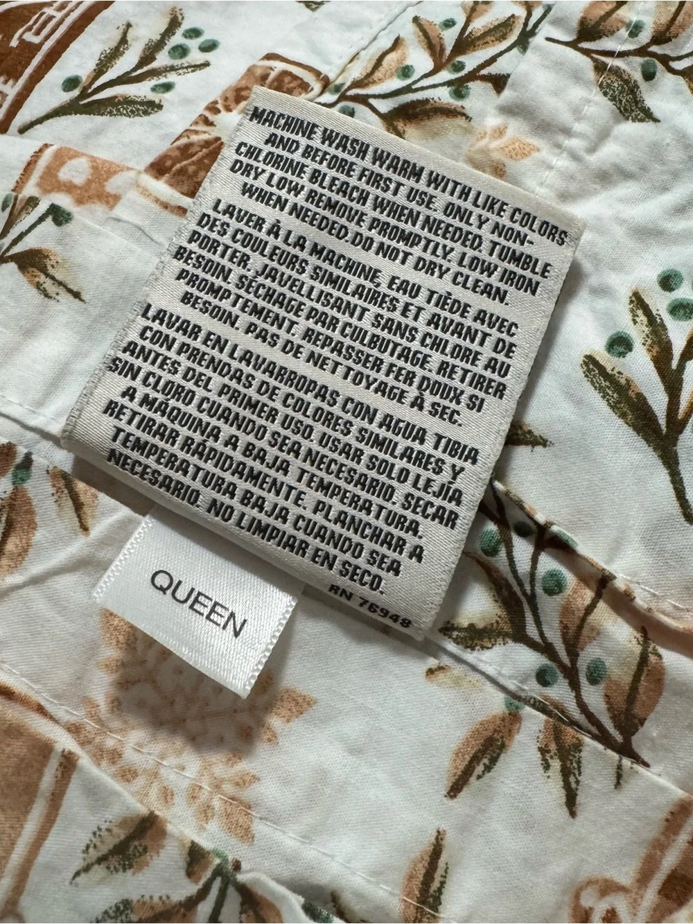 Laura Ashley Queen Sheet Set Cotton Percale Gingerbread Holiday Print Breathable
